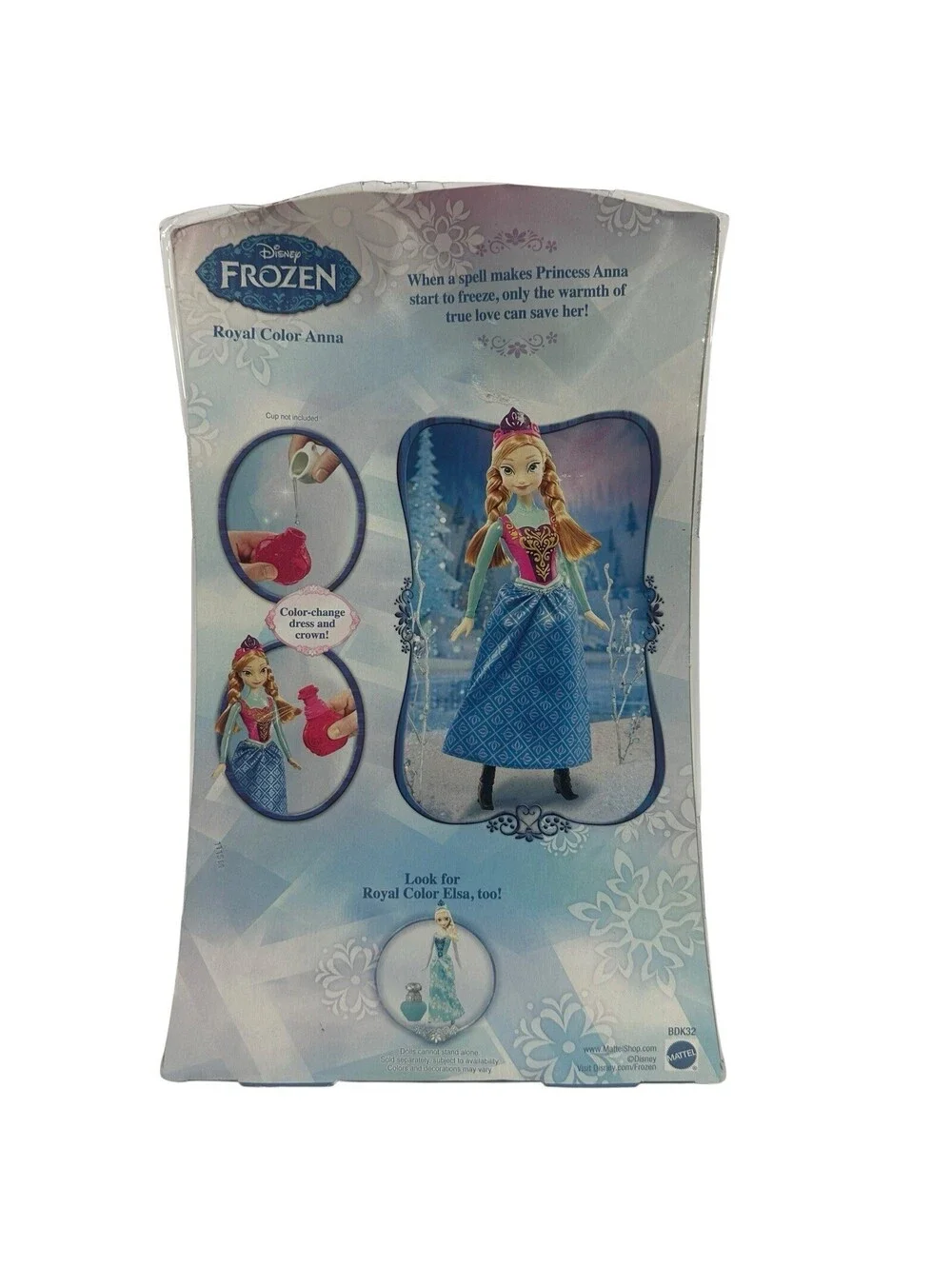 Disney Frozen Royal Anna Water Color Change Doll 12 Inch NEW -2014